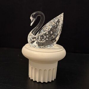 Swarovski Crystal 100 year anniversary Swan on pedestal